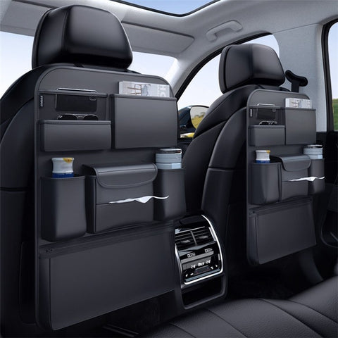 Multifunction Car Back Seat Organizer Bag Automotive Seat Back Organizer for Bottle, Snack, Napkin, Book, Size: L