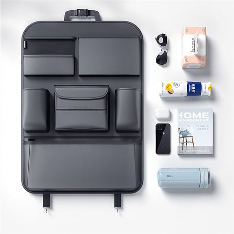 Multifunction Car Back Seat Organizer Bag Automotive Seat Back Organizer for Bottle, Snack, Napkin, Book, Size: L