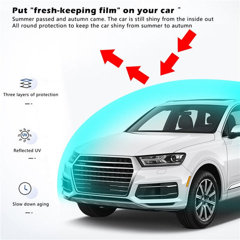 1026 190T Silver Coated Cloth Car Cover Reflective UV Protection Waterproof Car Hood