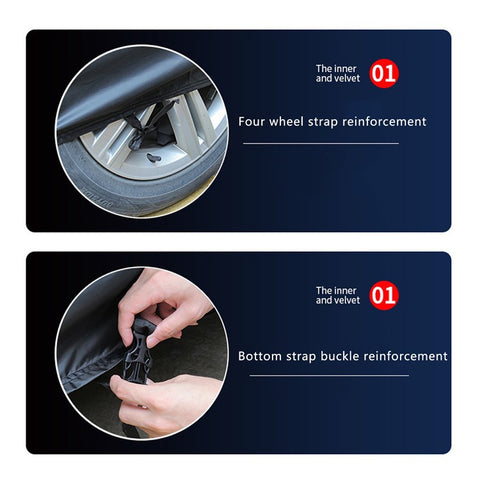 1026 190T Silver Coated Cloth Car Cover Reflective UV Protection Waterproof Car Hood