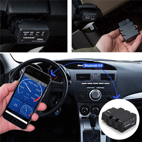 KONNWEI KW902 Bluetooth-compatible 4.0 5.0 ELM327 OBD2 IOS / Android Dual-Mode Car Fault Detector Diagnosis Device