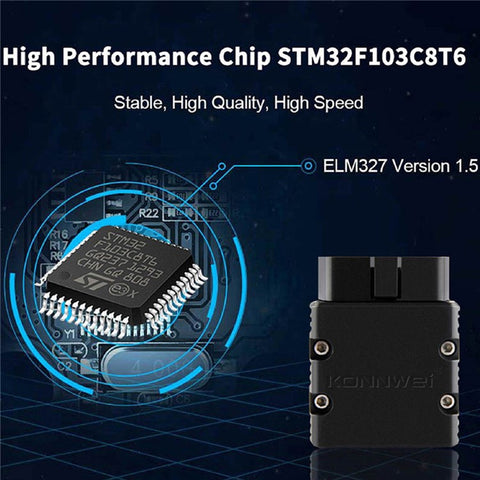 KONNWEI KW902 Bluetooth-compatible 4.0 5.0 ELM327 OBD2 IOS / Android Dual-Mode Car Fault Detector Diagnosis Device