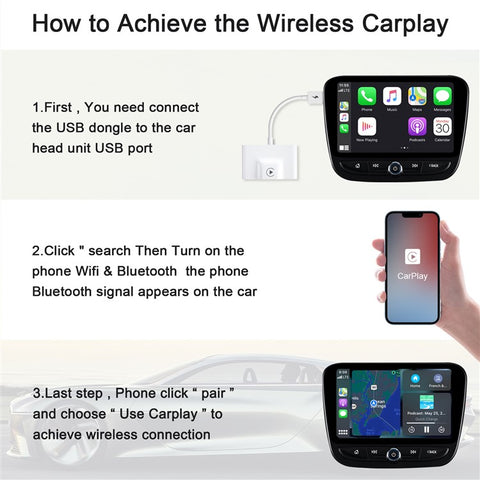 THT-020-3 Wireless CarPlay Adapter Car Dongle Wired to Wireless CarPlay Converter Support Online Update