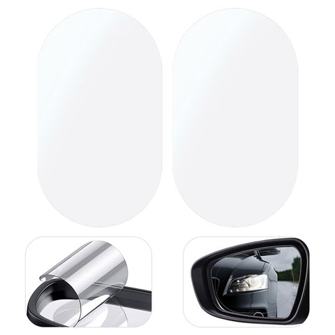 BASEUS 2Pcs Car Rear View Mirror Film PET Anti-Fog Anti-Glare Membrane Rainproof Mirror Film Sticker
