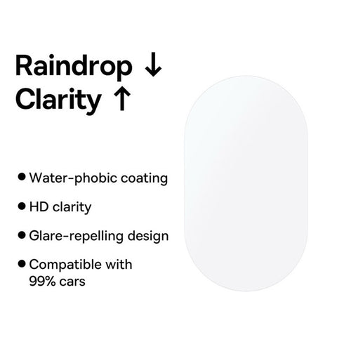 BASEUS 2Pcs Car Rear View Mirror Film PET Anti-Fog Anti-Glare Membrane Rainproof Mirror Film Sticker