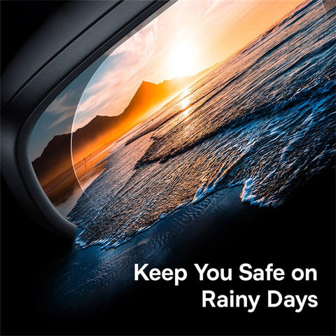 BASEUS 2Pcs Car Rear View Mirror Film PET Anti-Fog Anti-Glare Membrane Rainproof Mirror Film Sticker