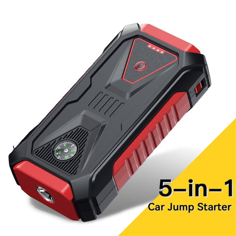 ESSAGER 5-in-1 12000mAh Fast Charging ABS Car Jump Starter Compass LED Light Power Bank Window Safety Hammer