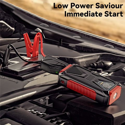 ESSAGER 5-in-1 12000mAh Fast Charging ABS Car Jump Starter Compass LED Light Power Bank Window Safety Hammer