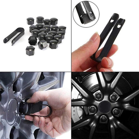 T98 20Pcs Wheel Screw Cap for Tesla Model 3 / X / S Car Nut Bolts Cap Tire Modify Dustproof Rustproof Cover Set