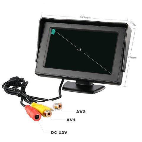 RH-309 4.3-inch LCD Car Monitor Camera Rear View Parking System Kit with License Plate Camera (AV Cable)