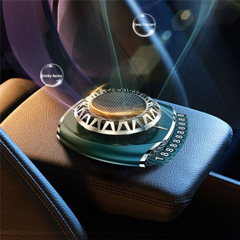 V80 Solar Rotation Car Diffuser Aromatherapy Dashboard Phone Number Automobile Decoration Ornament