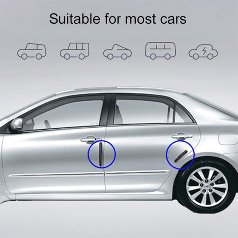 DM-114 4Pcs / Set Car Door PC Anti-collision Strip Carbon Fiber Texture Vehicle Door Protection Sticker