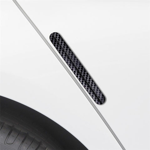 DM-114 4Pcs / Set Car Door PC Anti-collision Strip Carbon Fiber Texture Vehicle Door Protection Sticker