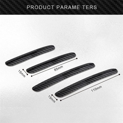 DM-114 4Pcs / Set Car Door PC Anti-collision Strip Carbon Fiber Texture Vehicle Door Protection Sticker