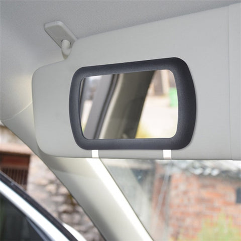 DM-071 Vehicle Sun Visor PP+Glass Makeup Mirror Car Sun Shield Plate Clip-on Ultra Clear Mirror