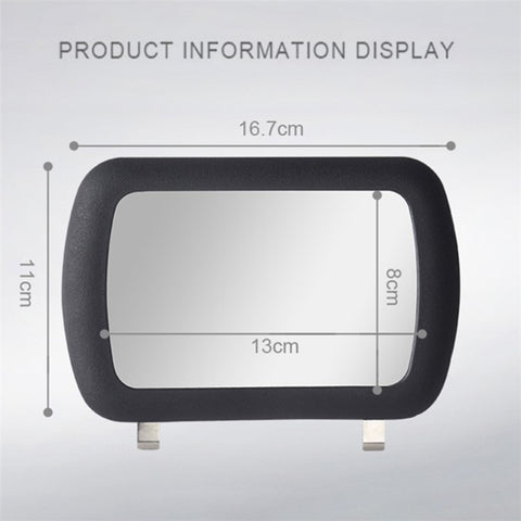 DM-071 Vehicle Sun Visor PP+Glass Makeup Mirror Car Sun Shield Plate Clip-on Ultra Clear Mirror
