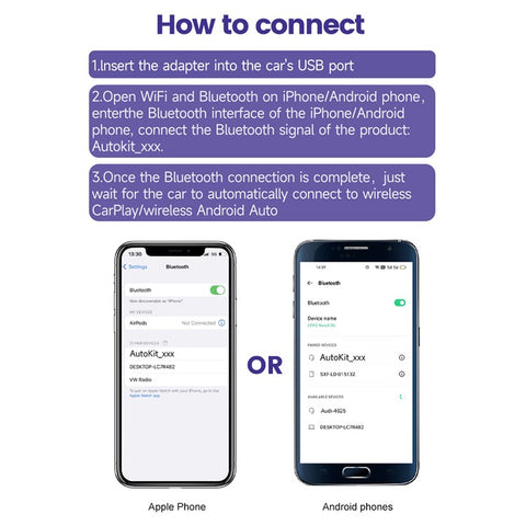 CARLINKIT 2Air-OEM-BK 2 in 1 Wireless CarPlay Android Auto Adapter Wired to Wireless Car Adapter with Auto Connection and OTA Upgrade