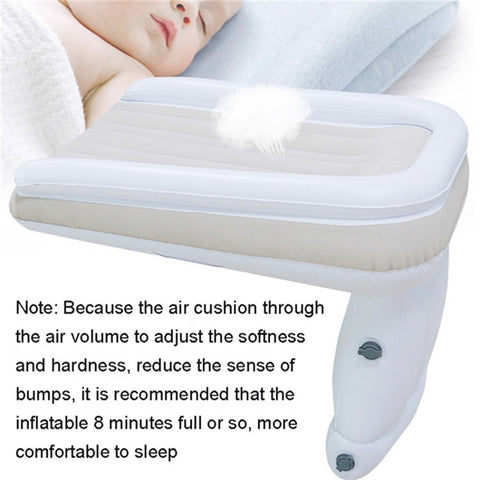 Inflatable Airplane Car Bed for Toddler Baby Travel Plane Sleeping Bed with Pump Safety Belt and Storage Bag