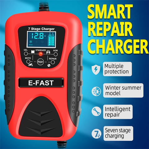 E-FAST zyx-J20 12V 7A 7-Stage Battery Charger Car Motorcycle Lead-Acid Battery Charger Maintainer