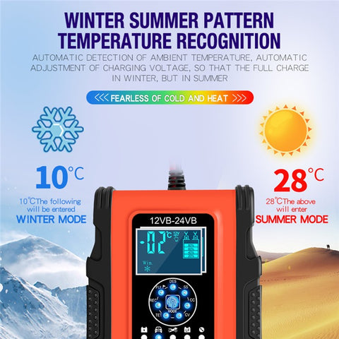 E-FAST TK500 12V / 24V 7-Stage Intelligent Battery Charger Car Truck Lead-Acid Battery Restore Charger