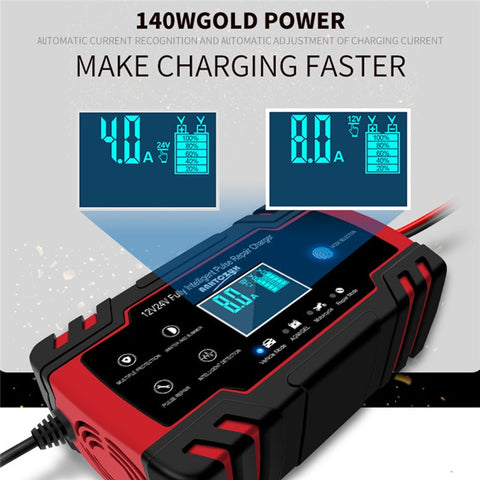 ANHTCZYX ZYX-J30 12V / 24V 3-Stage Smart Battery Charger Car Motorcycle Battery Restore Charger