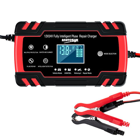 ANHTCZYX ZYX-J30 12V / 24V 3-Stage Smart Battery Charger Car Motorcycle Battery Restore Charger