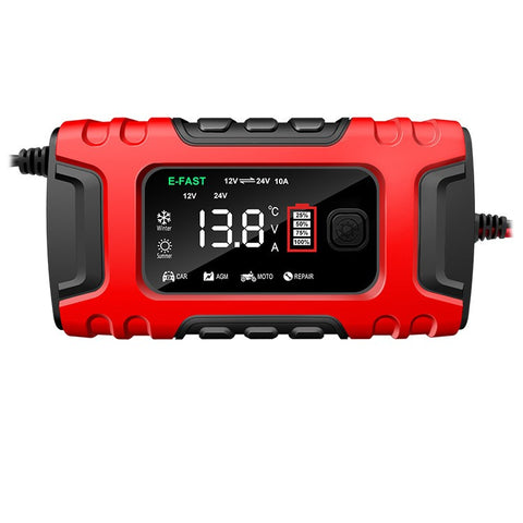 E-FAST TK-600 7-Stage Automatic Charger 12V / 24V Large Screen Car Battery Charger for Motorbikes, Trucks, etc.