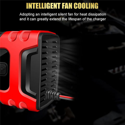 E-FAST TK-600 7-Stage Automatic Charger 12V / 24V Large Screen Car Battery Charger for Motorbikes, Trucks, etc.