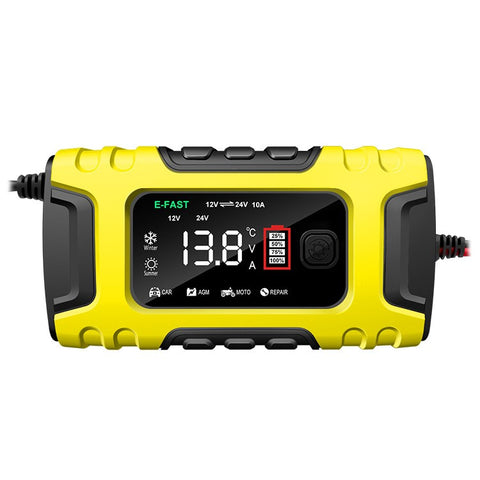 E-FAST TK-600 7-Stage Automatic Charger 12V / 24V Large Screen Car Battery Charger for Motorbikes, Trucks, etc.