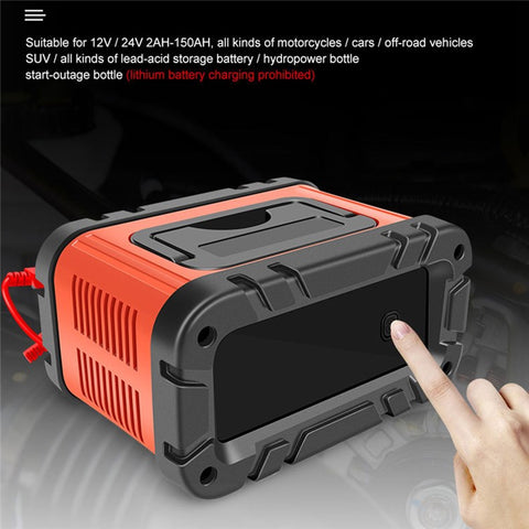 E-FAST TK-700 7-Stages 12V / 24V Motorcycle Car Battery Charger Large Screen Display Smart Battery Charger