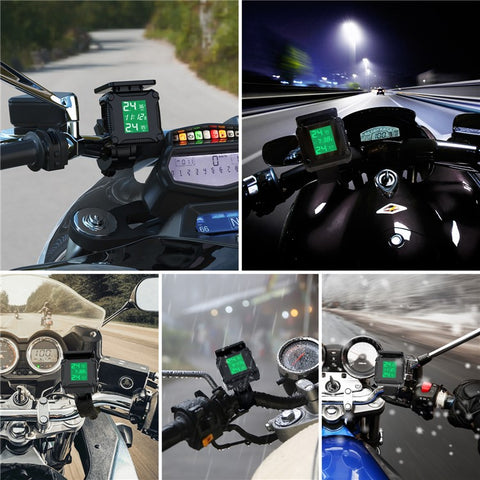 M9 Tire Pressure Monitoring System Wireless TPMS Motorcycle Solar Charge Tyre Alarm External Sensor
