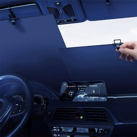 PM-1120 Summer Aluminum Alloy Car Windshield Sun Shade Umbrella Sunshade Cover UV Reflective Front Window Sun Visor