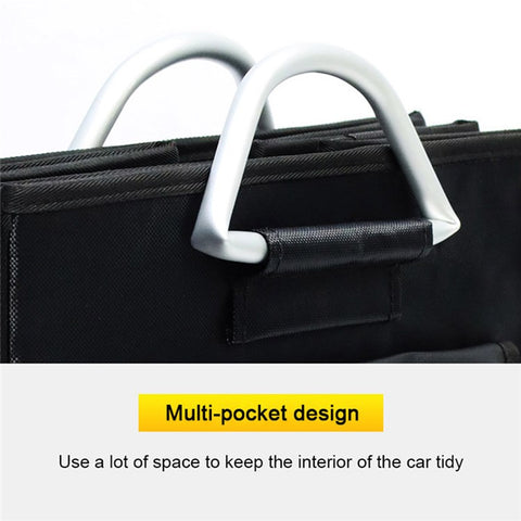 YH-4331 46L Car Trunk Folding Storage Box PP Divider Outdoor Travel Trunk Organizer with Lid