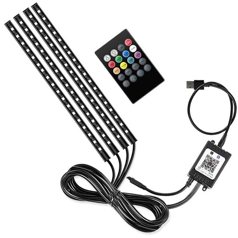 E11U72 Car Interior 72 LED Light Bar Strip USB 5V Decorative Atmosphere Lamp with App Control