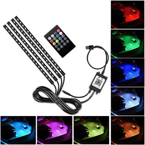 E11U72 Car Interior 72 LED Light Bar Strip USB 5V Decorative Atmosphere Lamp with App Control