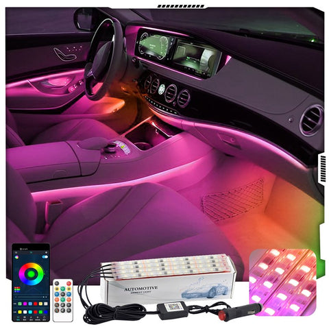 M1U72 72 LED Beads Colorful Ambient Lights Car Interior Lights SUV Footwell Bluetooth-compatible APP Controlled Lamps