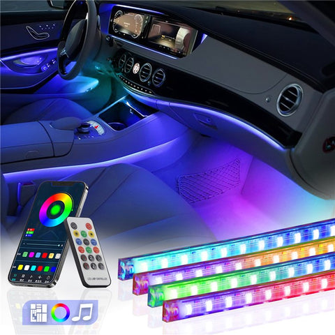 M172 72 LED Beads Lamps Car Footwell Lights Bluetooth-compatible APP Controll Lights with Car Cigarette Lighter Socket