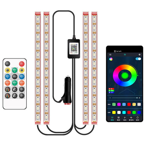 M248 Car Footwell Lamp 48 LED Beads Car Decoration Remote Bluetooth-compatible APP Controlled SUV Interior Lights