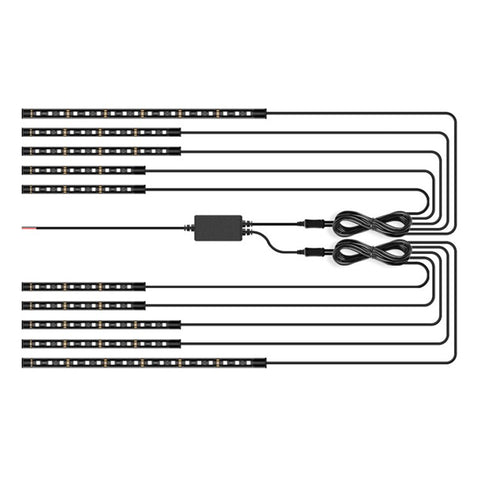 MT10 10-in-1 Silicone Light Strip Bluetooth-compatible APP Control Warning Light Motorcycle Chassis Atmosphere Light