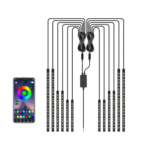 MT12 12-in-1 Motorbike Silicone Light Strip Bluetooth-compatible APP Control Motorcycle Decorative Atmosphere Light