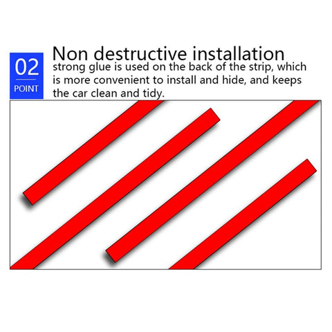 E2U USB 12V Monochrome Car Ambient Light Waterproof 48 LED Light Strip for Car Internal Decoration