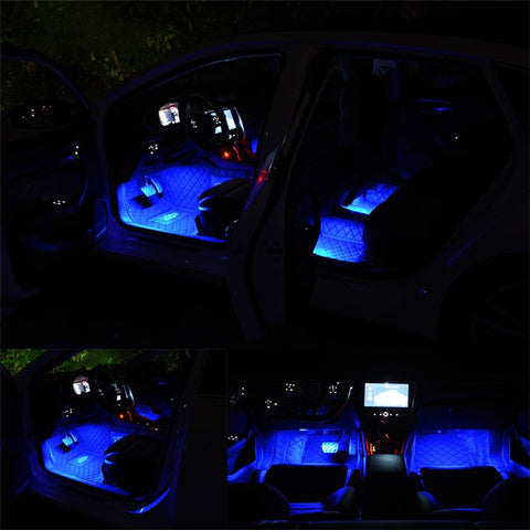 E1U USB 12V 24 LED Car Light Strip Monochrome Car Ambient Light for Car Internal Decoration