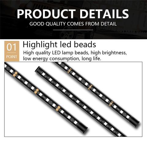 E1U USB 12V 24 LED Car Light Strip Monochrome Car Ambient Light for Car Internal Decoration