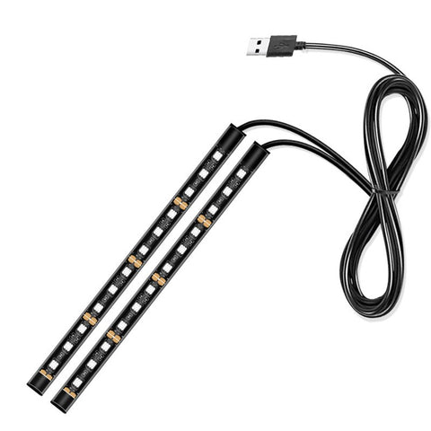 E1U USB 12V 24 LED Car Light Strip Monochrome Car Ambient Light for Car Internal Decoration