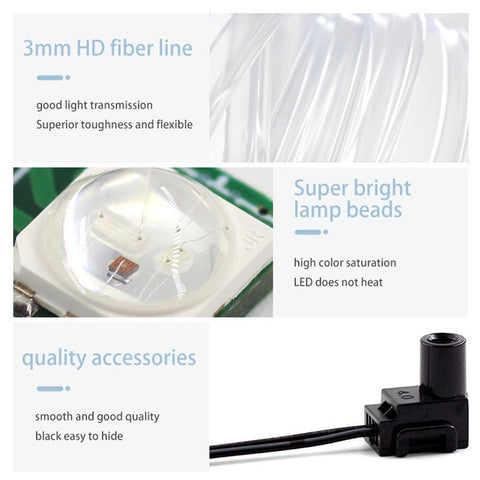 H5U 5m Car Interior Ambient RGB LED DIY Flexible Light Strip USB Wire Control Decorative Cold Light Strip