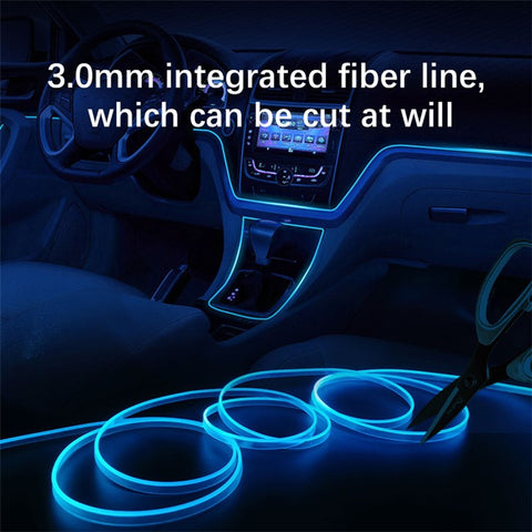 H1U 1m Car Interior Decorative RGB LED Flexible Light Strip USB Wire Control Cold Light Strip