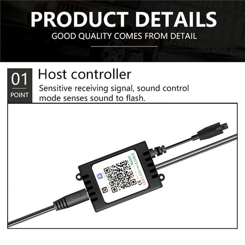 F12U Car Interior 48 LED Light Bar Strip 4 Music Control Modes USB 5V Car Ambient Lamp with APP / Remote Control