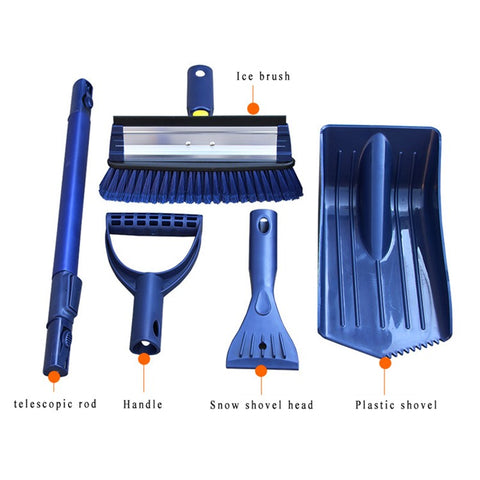 B15 Multifunctional Winter Snow Ice Removal Tool Set Telescopic Pole Ice Shovel Kit