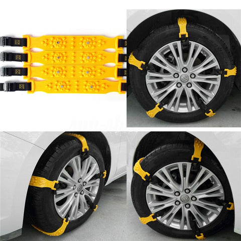 R-1539 10Pcs Winter Car Truck Tire Snow Chain TPU+Steel Anti-skid Widen Strap Vehicle Wheel Chain