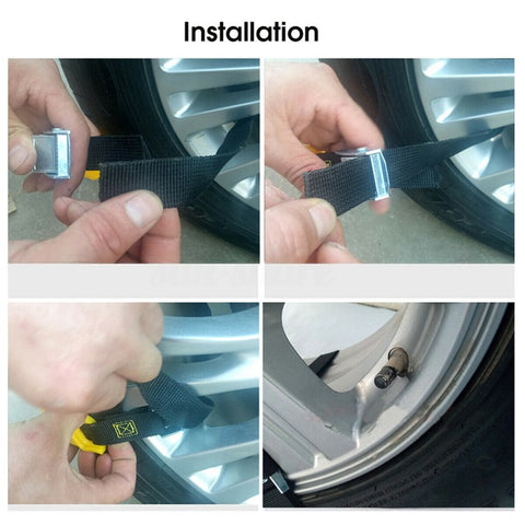 R-1539 10Pcs Winter Car Truck Tire Snow Chain TPU+Steel Anti-skid Widen Strap Vehicle Wheel Chain